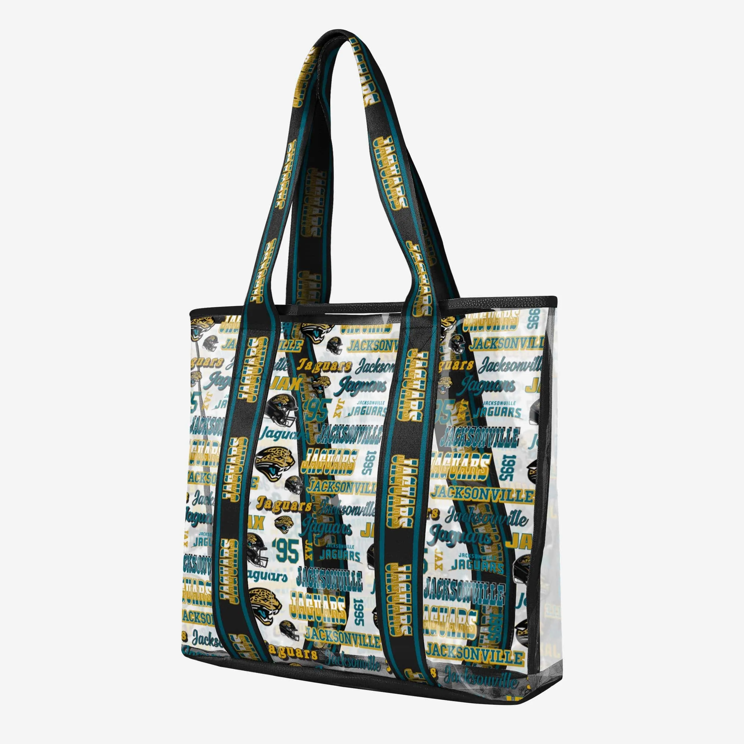 Jacksonville Jaguars Repeat Retro Print Clear Tote Bag