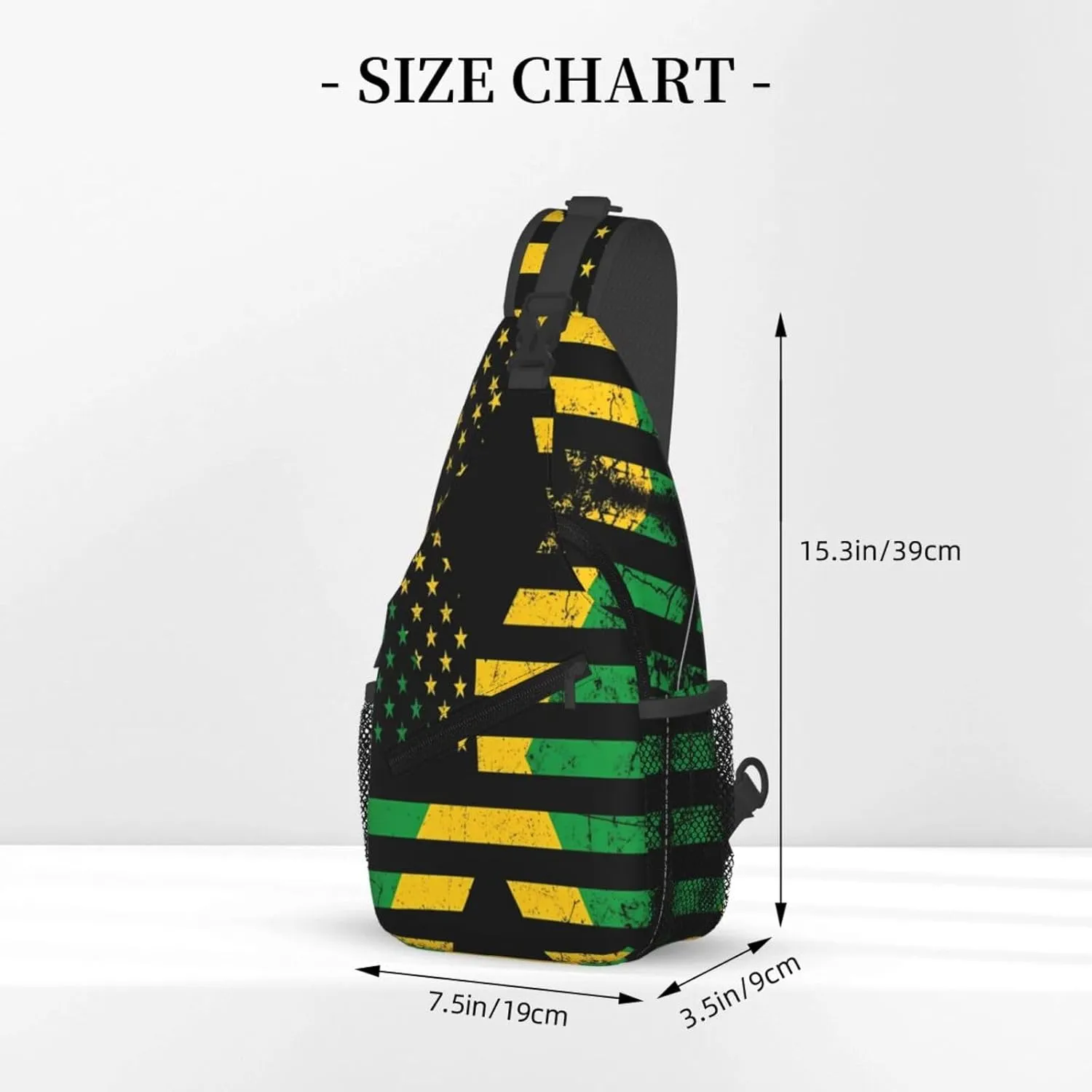 Jamaican Flag Lion Head Sling Bag Adjustable Chest Bags Casual Crossbody Bag Travel Shoulder Backpack