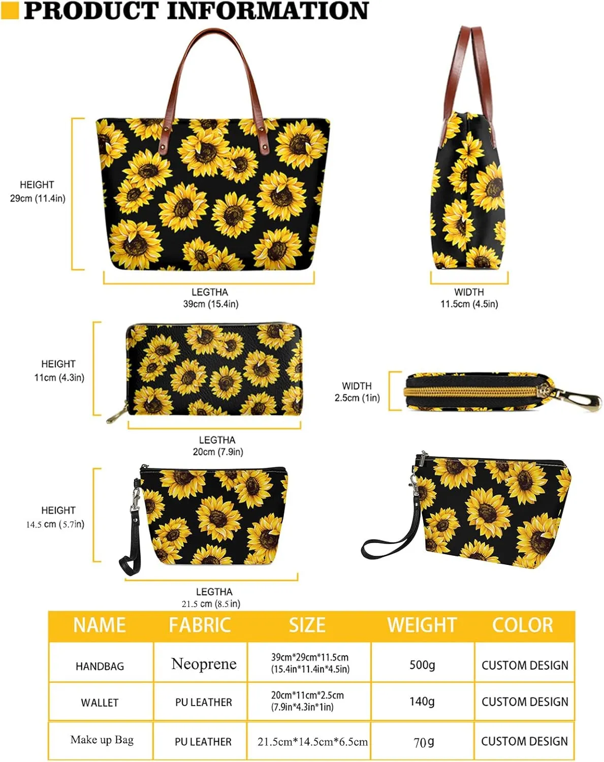 Jeiento Women's Fashion Handbags Beach Totes Zipper Pouch Travel Cosmetic Organizer with Small Wallet for Travel Shopping