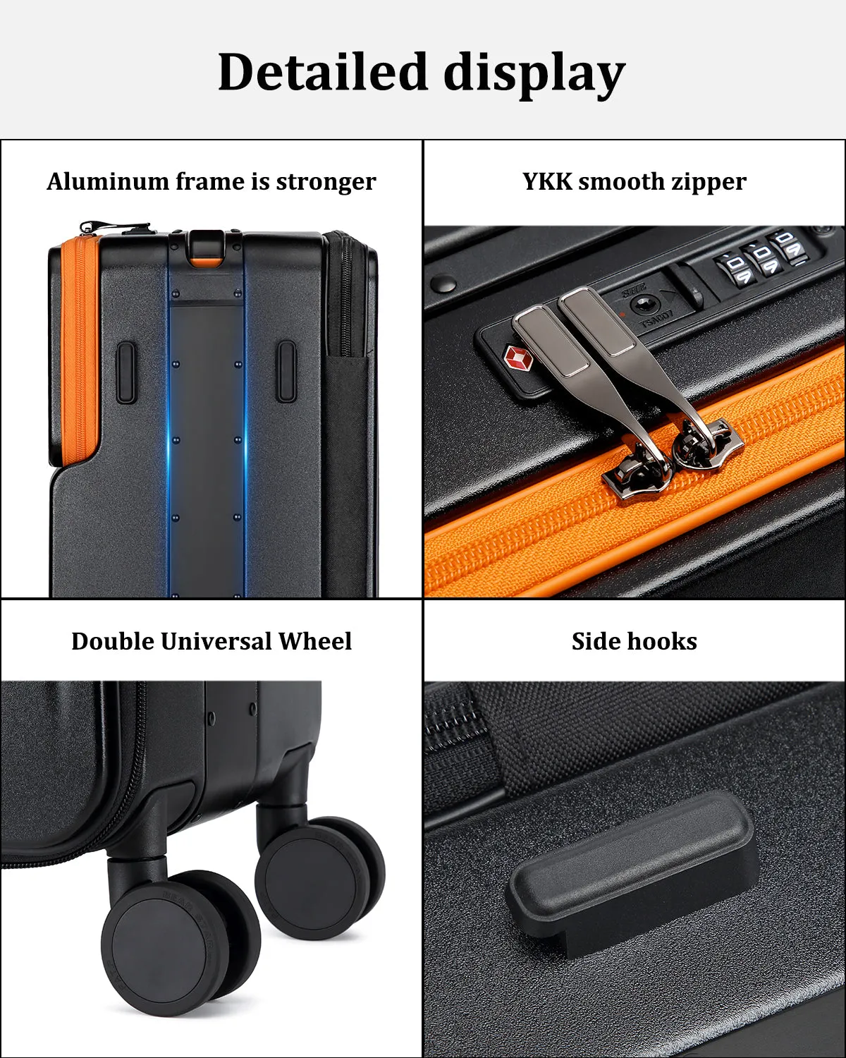 Joyway - 2 Luggage Sets PP Hardside USB Charge port Spinner Luggage - Expandable Carry-on Luggage 20”
