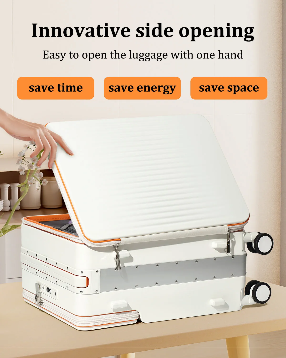 Joyway - 2 Luggage Sets PP Hardside USB Charge port Spinner Luggage - Expandable Carry-on Luggage 20”