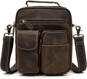 JTKDL Leather Messenger Bag for Men, Man Handmade Crossbody Bags for Work, Shoulder Bag - Gift for Him Her (Color : Brown B)