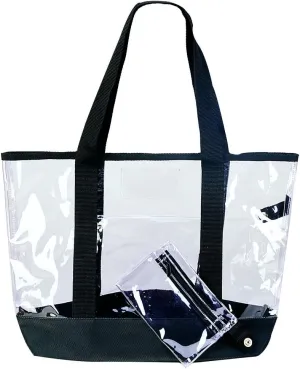 K-Cliffs Heavy Duty Clear Tote Deluxe See Through Messenger Work Bag Durable Transparent PVC Lunch Bag