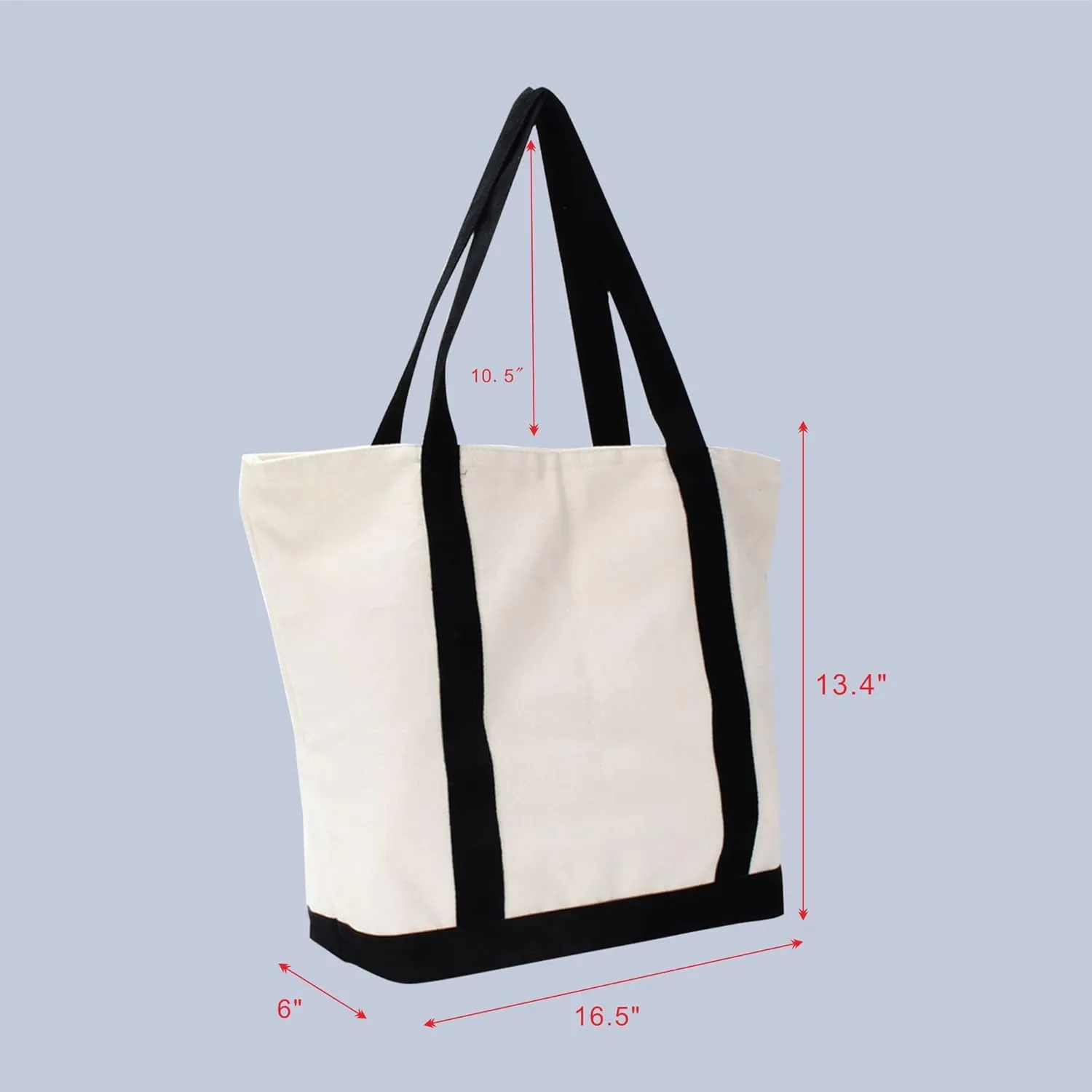 kaxilu Red Zippered Canvas Tote Bag 16.5"x 14"x5" Heavy Duty Plain Tote Bags 4PCS Reusable Canvas Tote Bags Bulk Cloth Grocery Bags