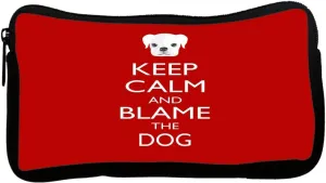 Keep Calm and Blame The Dog - Red Color Design Neoprene Pencil Case (pc749)