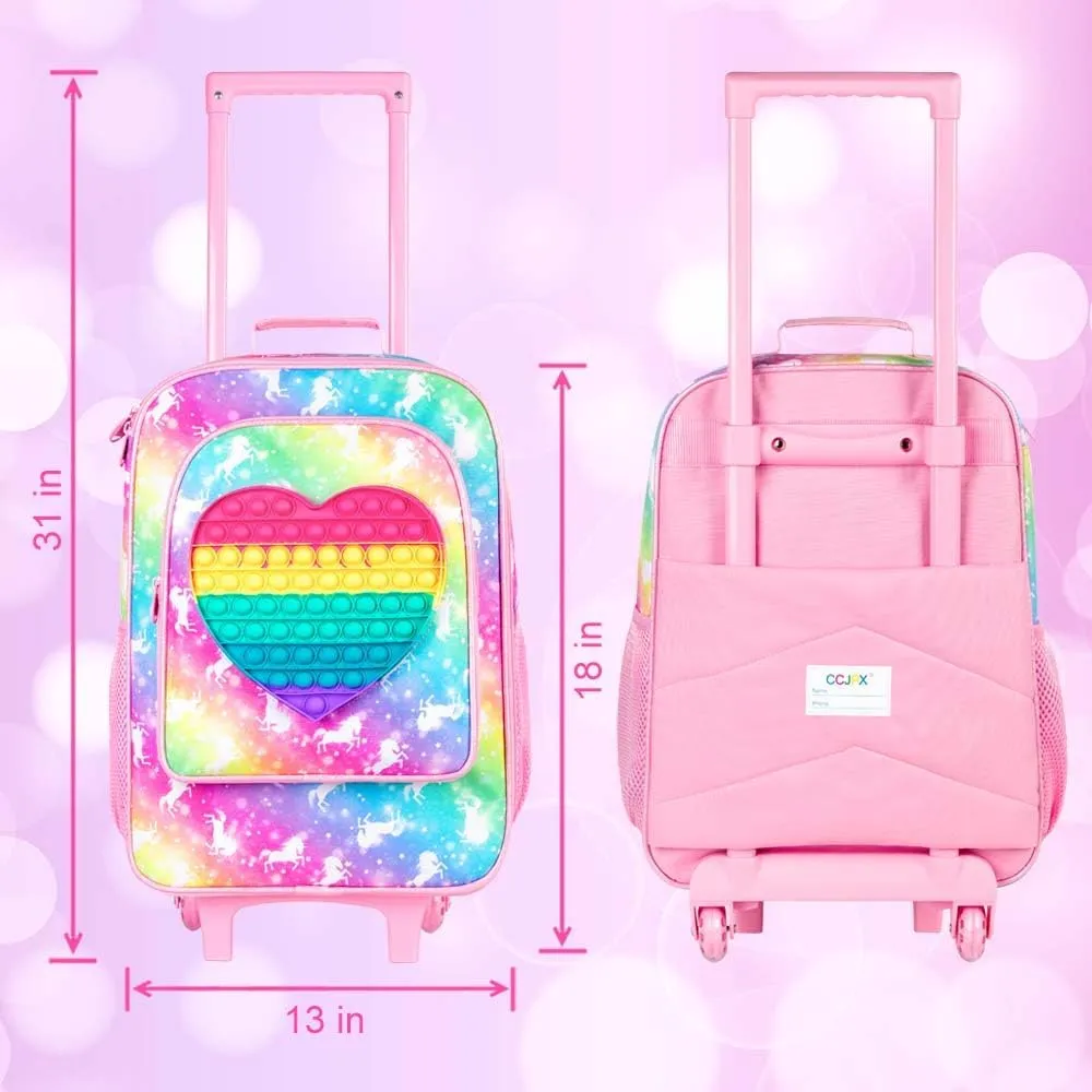 Kids Luggage for Boys and Girls, Cute Dinosaur Unicorn Rolling Wheels Suitcase for Toddler Children