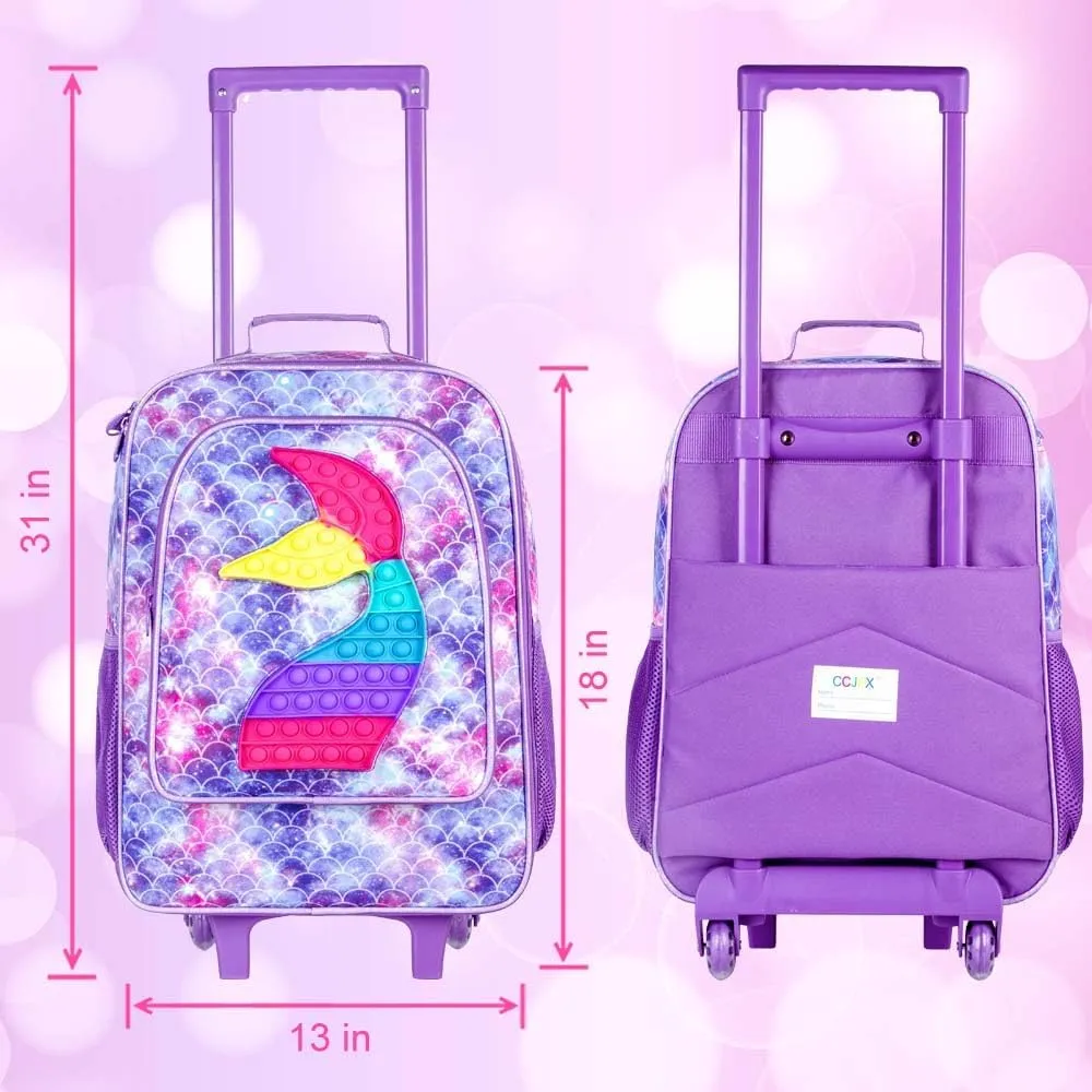 Kids Luggage for Boys and Girls, Cute Dinosaur Unicorn Rolling Wheels Suitcase for Toddler Children