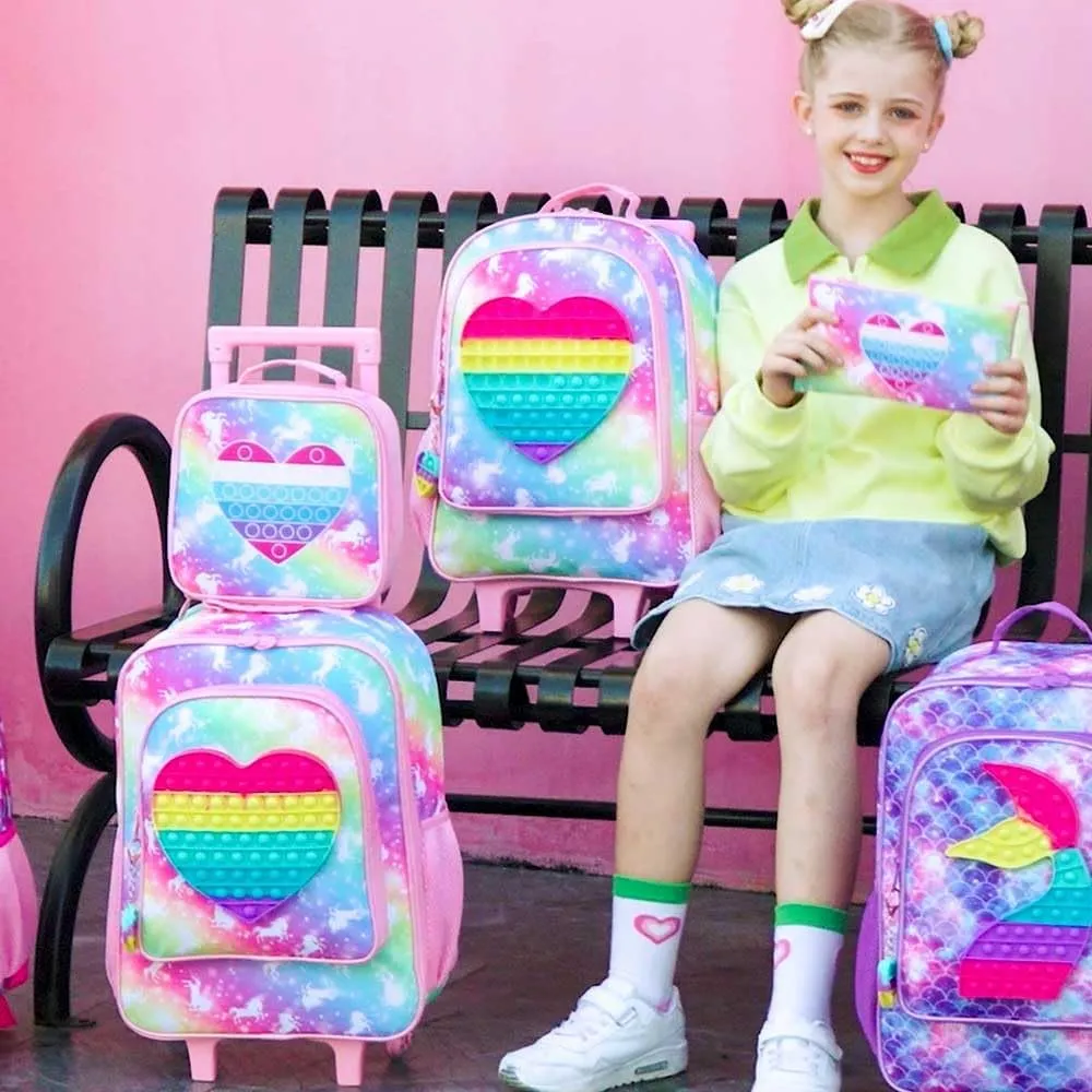 Kids Luggage for Boys and Girls, Cute Dinosaur Unicorn Rolling Wheels Suitcase for Toddler Children