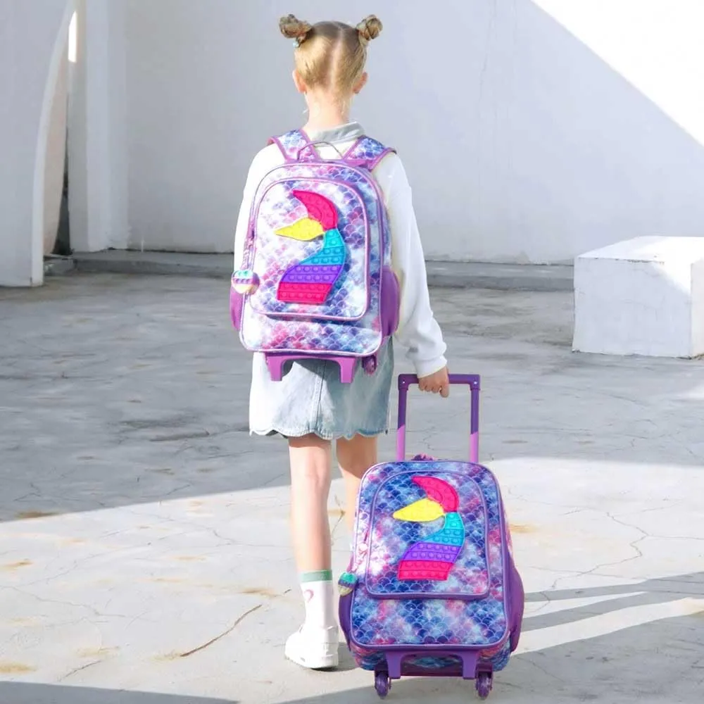Kids Luggage for Boys and Girls, Cute Dinosaur Unicorn Rolling Wheels Suitcase for Toddler Children