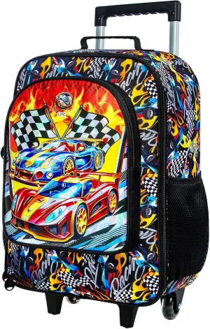 Kids Suitcase, 18" Boys Carry on Luggage With Wheels, Car Suitcases for Kid Toddler Children(Racing)