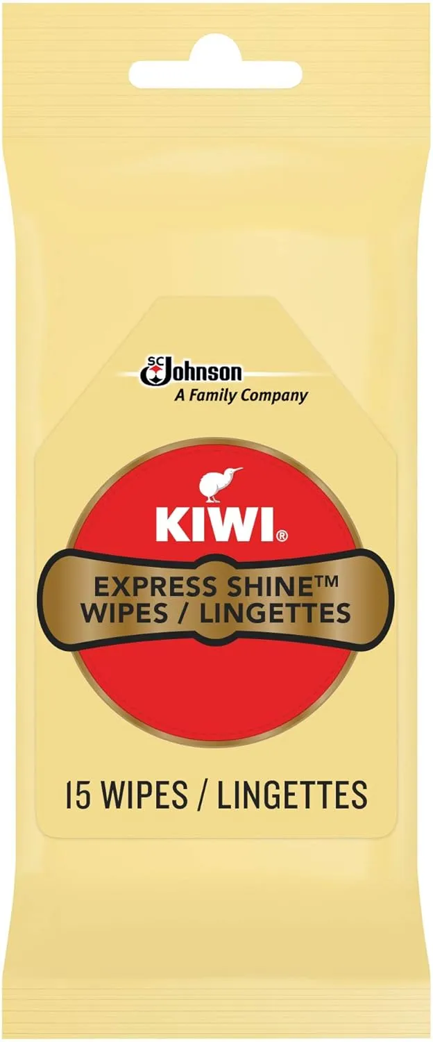 KIWI Express Shine Wipes, 15Ct