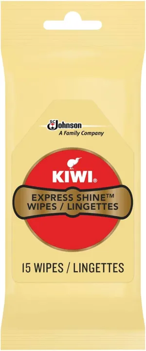 KIWI Express Shine Wipes, 15Ct