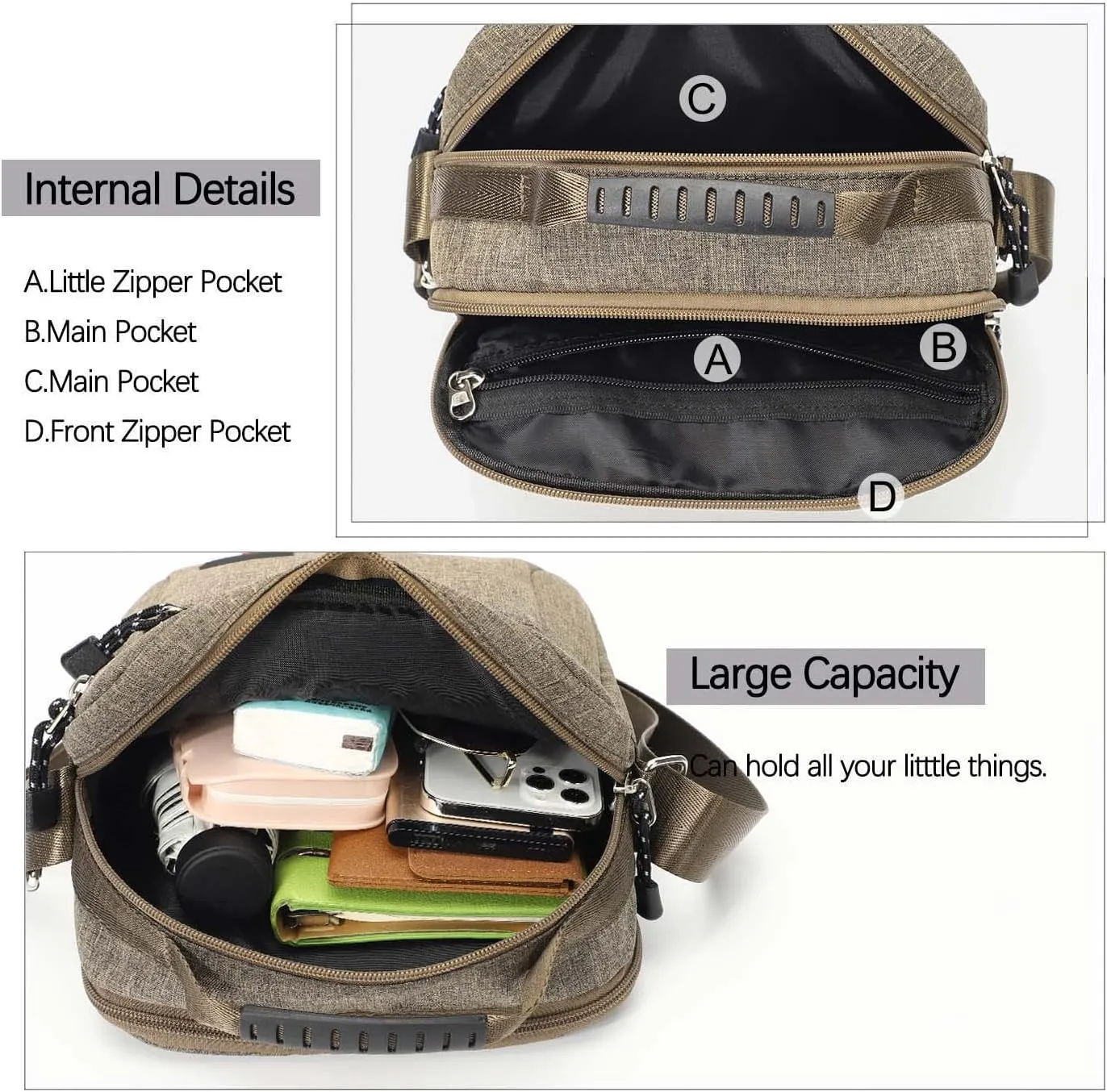 KL928 Men's Messenger Bag - Crossbody Shoulder Bags Travel Bag Man Purse Casual Sling Pack for Work Business