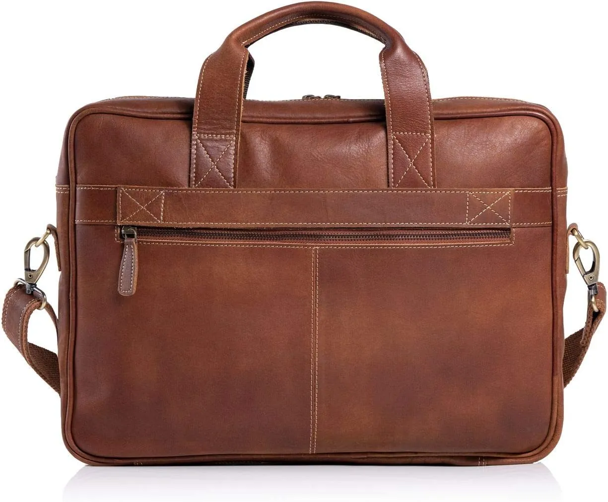 KomalC 16 Inch Leather Briefcases Laptop Messenger Bags For Men And Women Best Office School College Satchel Bag