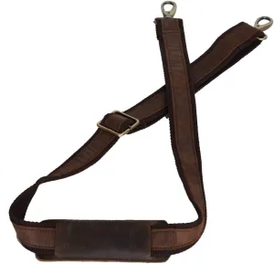 KomalC Leather Adjustable Padded Replacement Shoulder Strap with Metal Swivel Hooks for Messenger, Laptop, Camera Bags