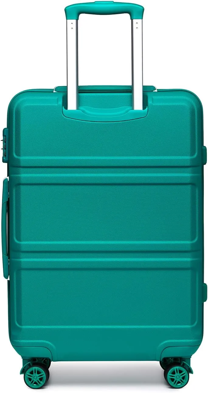 Kono 24 Inch Luggage Suitcase Lightweight with Spinner Wheels TSA Lock Hardside Medium Checked Luggage Durable Rolling Suitcase Turquoise