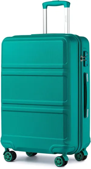 Kono 24 Inch Luggage Suitcase Lightweight with Spinner Wheels TSA Lock Hardside Medium Checked Luggage Durable Rolling Suitcase Turquoise