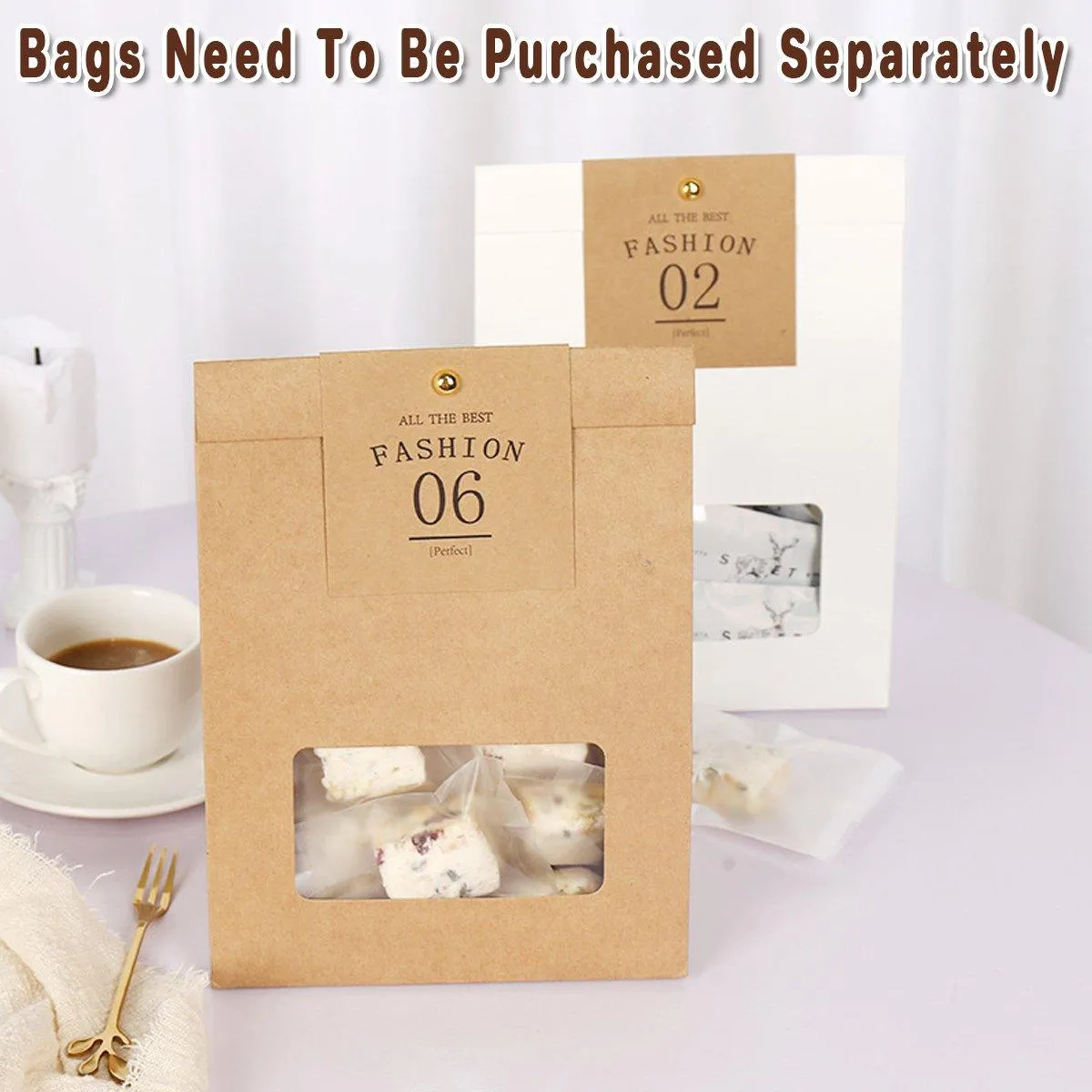 Kraft Cardboard Creative Packaging Bags 60PCS