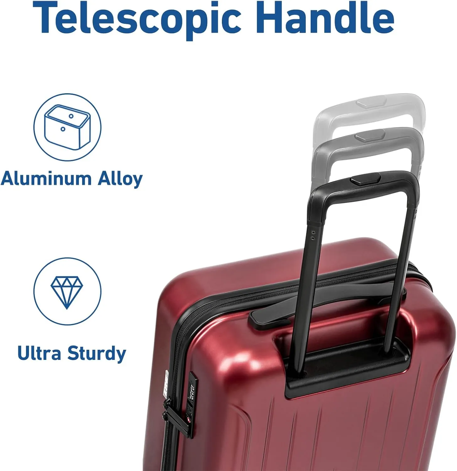 KYME Carry on Luggage 22x14x9 Airline Approved, 20 Inch Hardside Suitcases With Wheels, Hard Shell Suitcase With TSA Lock, Double Spinner Wheels Carry-on, Berry Red