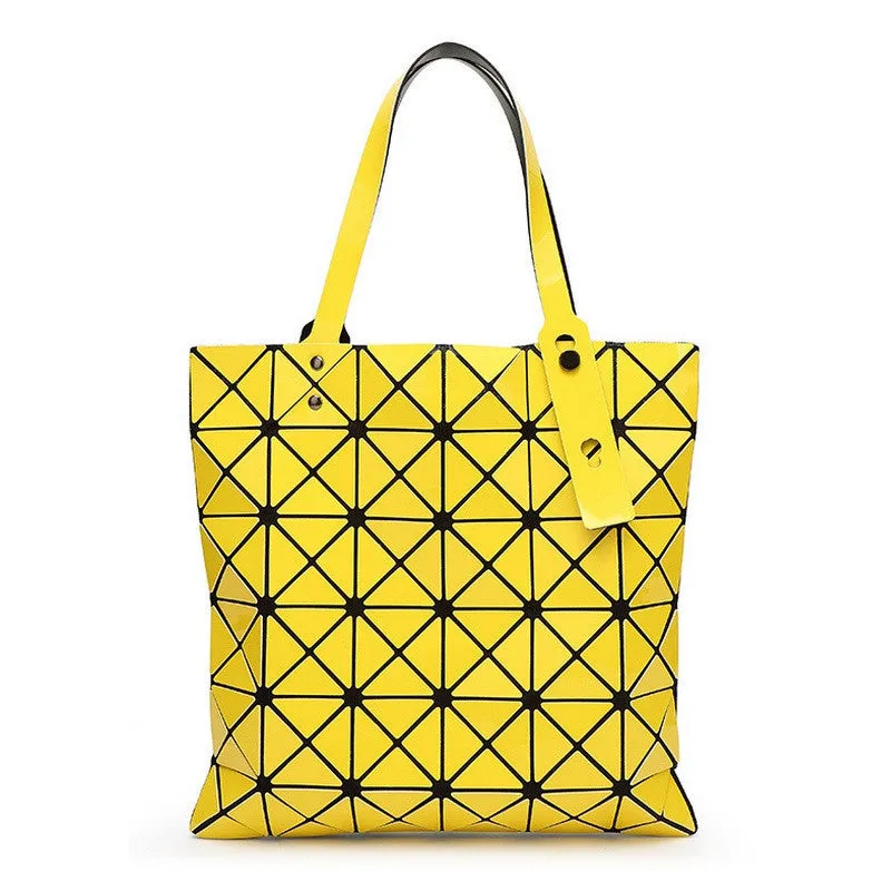 Ladies Folded Geometric Plaid Bag Women Fashion Casual Tote Top-handle Bag Shoulder Bags Bao Bao Pearl BaoBao Bolsas Handbags