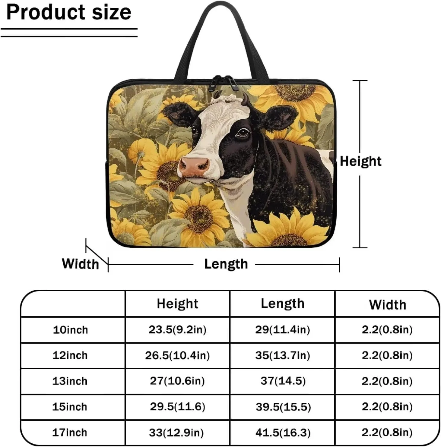 Laptop Bag Sleeve Computer Protective Case Tablet Carrying Cover with Handle Tote Bags for Work Zipper Handbag