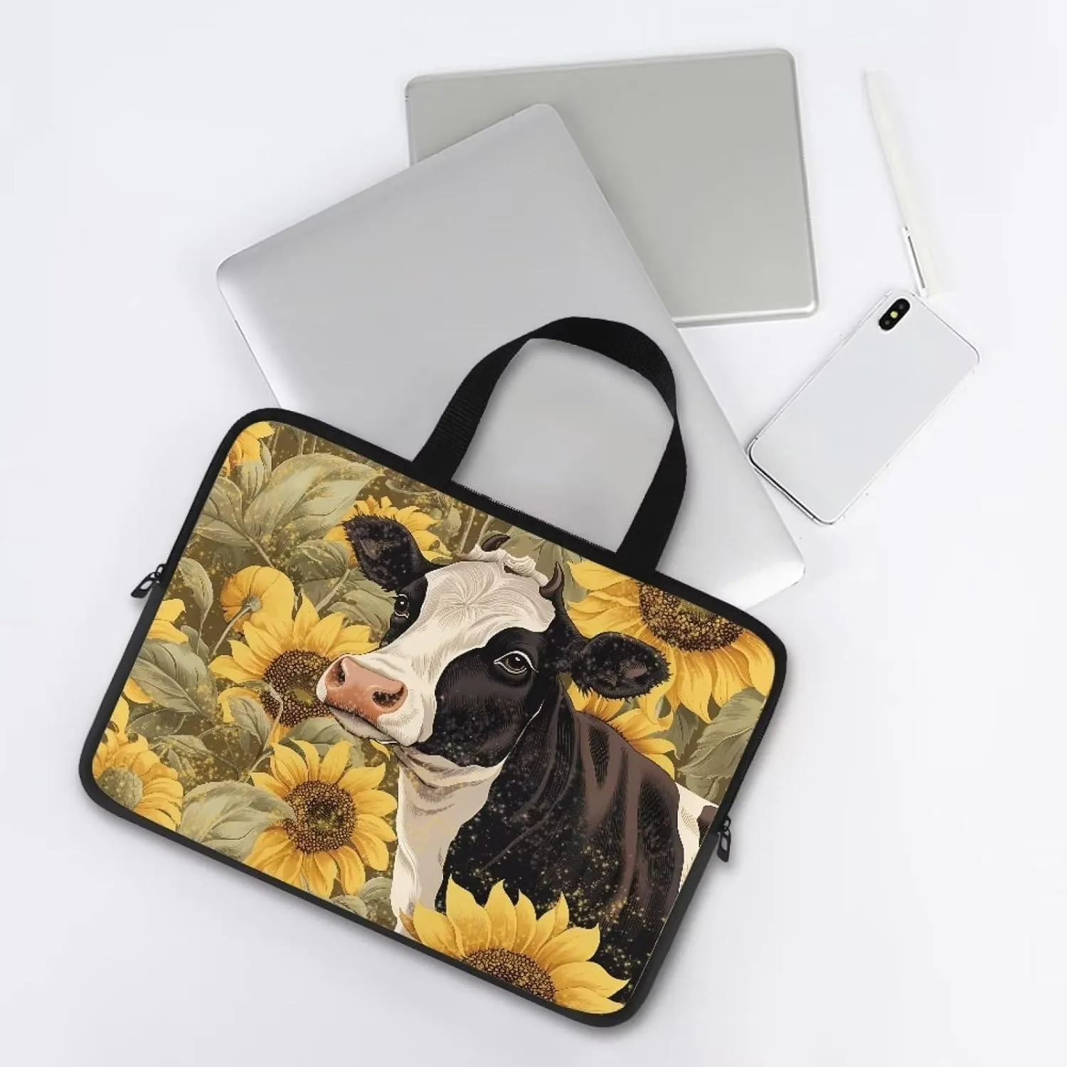 Laptop Bag Sleeve Computer Protective Case Tablet Carrying Cover with Handle Tote Bags for Work Zipper Handbag