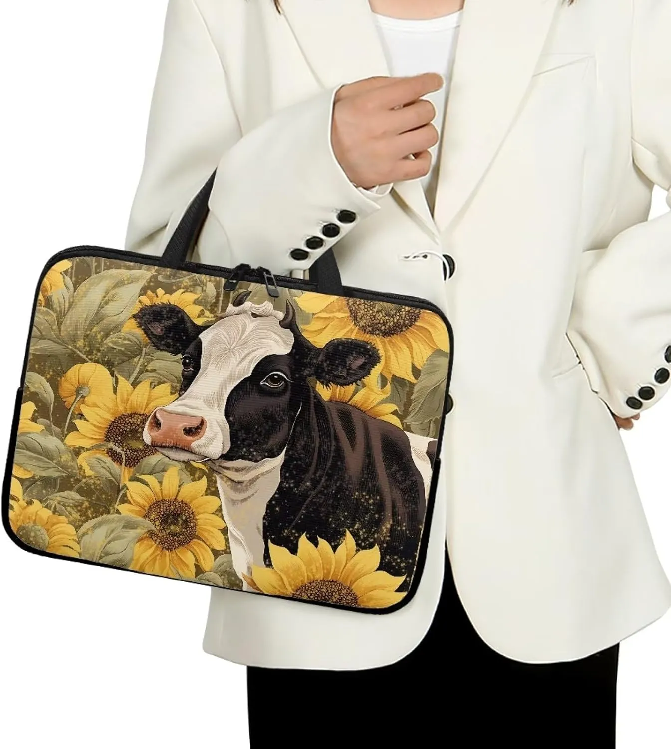 Laptop Bag Sleeve Computer Protective Case Tablet Carrying Cover with Handle Tote Bags for Work Zipper Handbag
