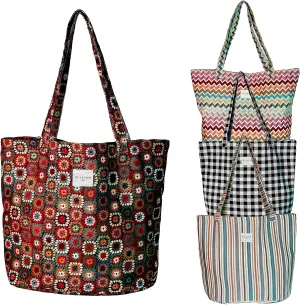 LARGE BOHO TOTE BAG for WOMEN – Animal Free Shoulder Bag – Boho Hippie Purse for Beach, Work & Daily Use