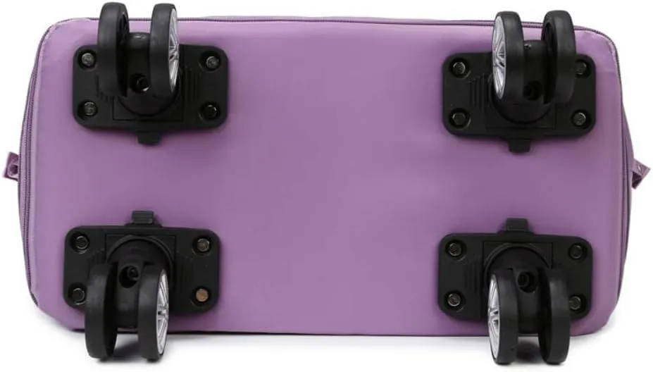 Large Capacity Rolling Wheeled Duffel Bag Spinner Suitcase Luggage Expandable, Foldable Luggage with Detachable Wheels, Water-Proof Travel Bag for Men Women (purple)