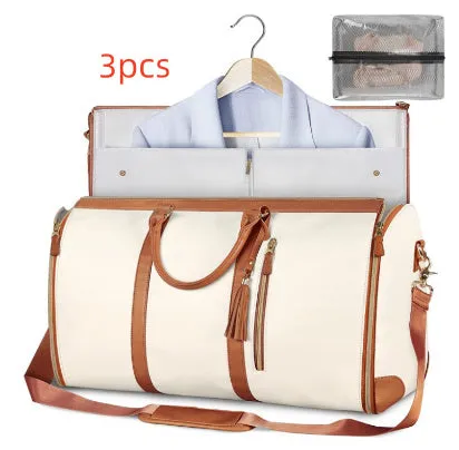 Large Capacity Travel Duffle Bag Women's Handbag Folding Suit Bag Waterproof Clothes Totes Garment Bag  