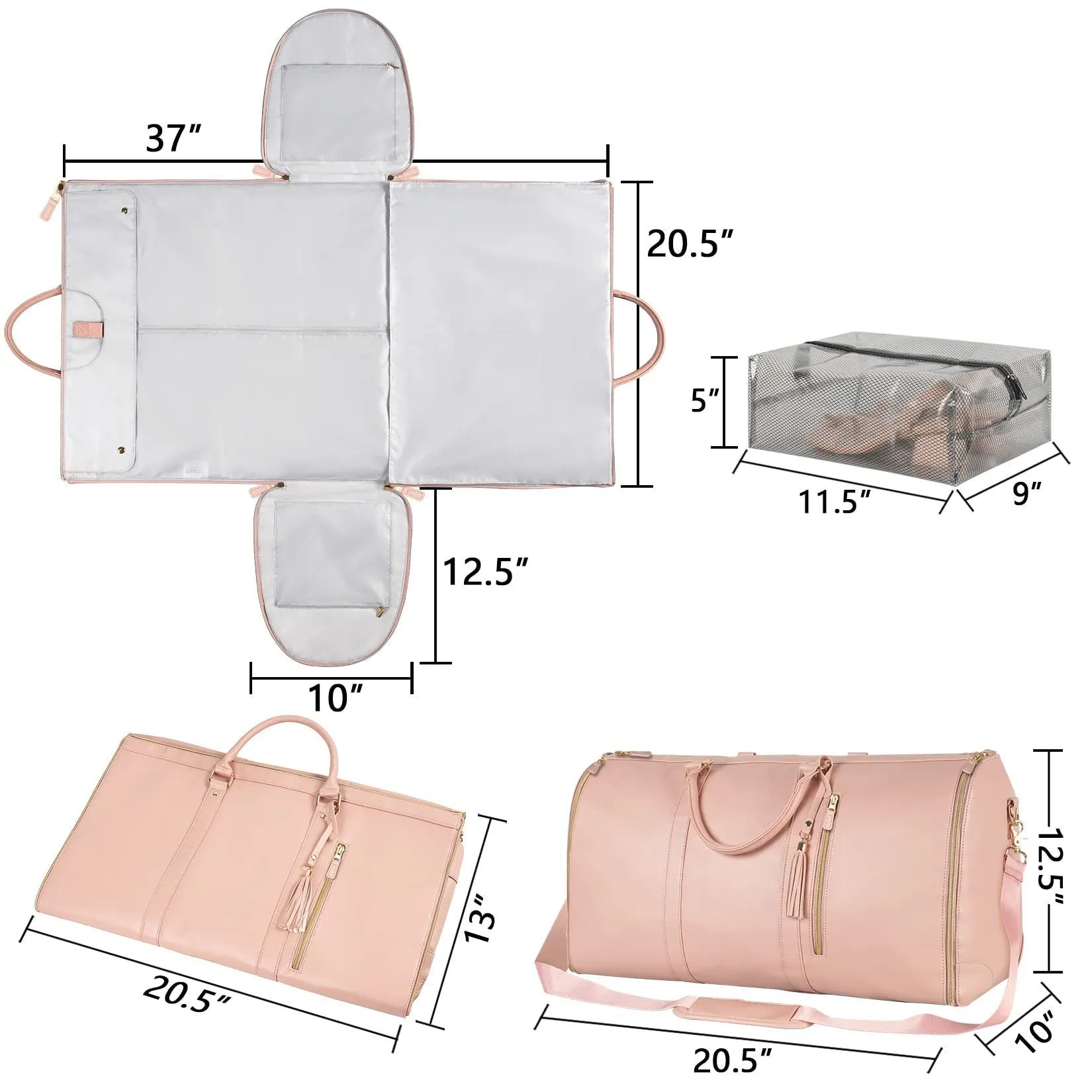 Large Capacity Travel Duffle Bag Women's Handbag Folding Suit Bag Waterproof Clothes Totes Garment Bag  