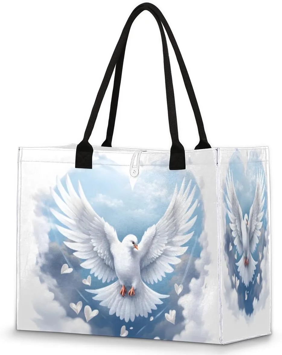Large Travel Utility Tote Bag for Women Reusable Shopping Bags with Handles Lovely Falcon Cloud Aesthetic Bolsos Para Mujeres Cute Canvas Bag for Beach School Work Grocery