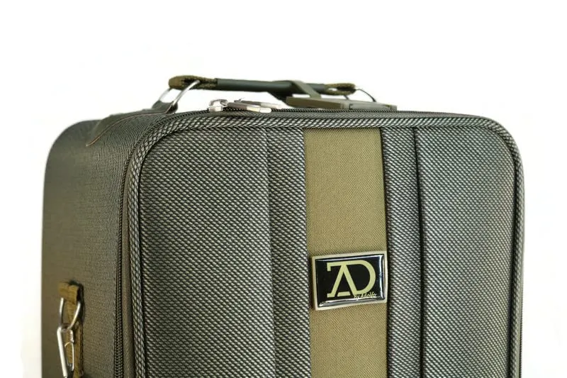 Large Wig Travel Box with Top Handle, Shoulder Strap & Double Zipper, Carrying Case with Removable Head-Holding Base - Black & Green