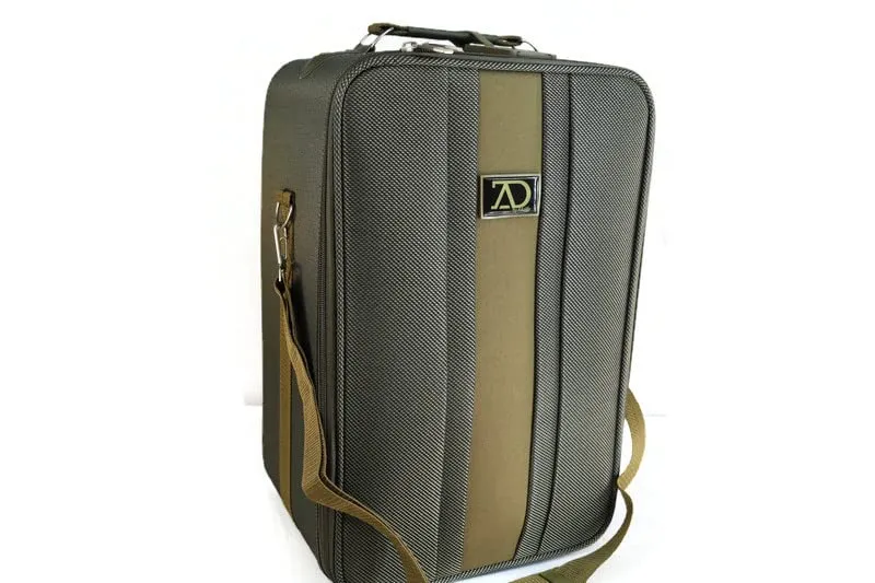Large Wig Travel Box with Top Handle, Shoulder Strap & Double Zipper, Carrying Case with Removable Head-Holding Base - Black & Green