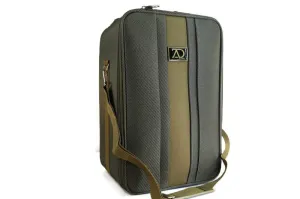 Large Wig Travel Box with Top Handle, Shoulder Strap & Double Zipper, Carrying Case with Removable Head-Holding Base - Black & Green