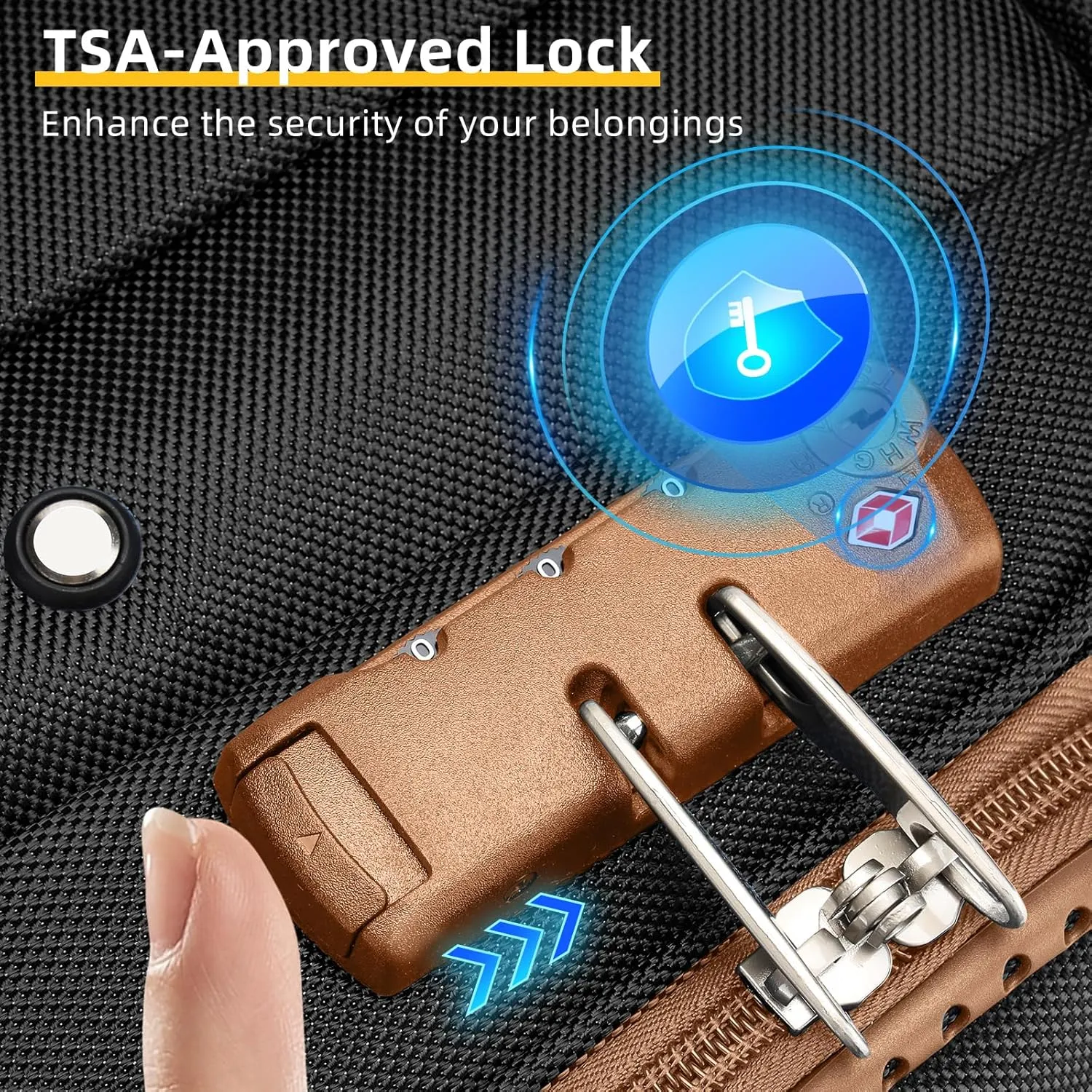 LARVENDER Luggage Sets 5 Piece Softside Expandable Suitcases Set with Spinner Wheels TSA Lock, Lightweight Soft Shell Rolling Travel Luggage Set Clearance for Men and Women, Black Brown