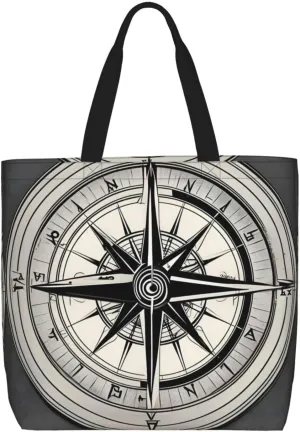 Law of the Compass Navigation 1 print Women Tote Bags with Inner Bag Handbags with Pattern for Shopping Office