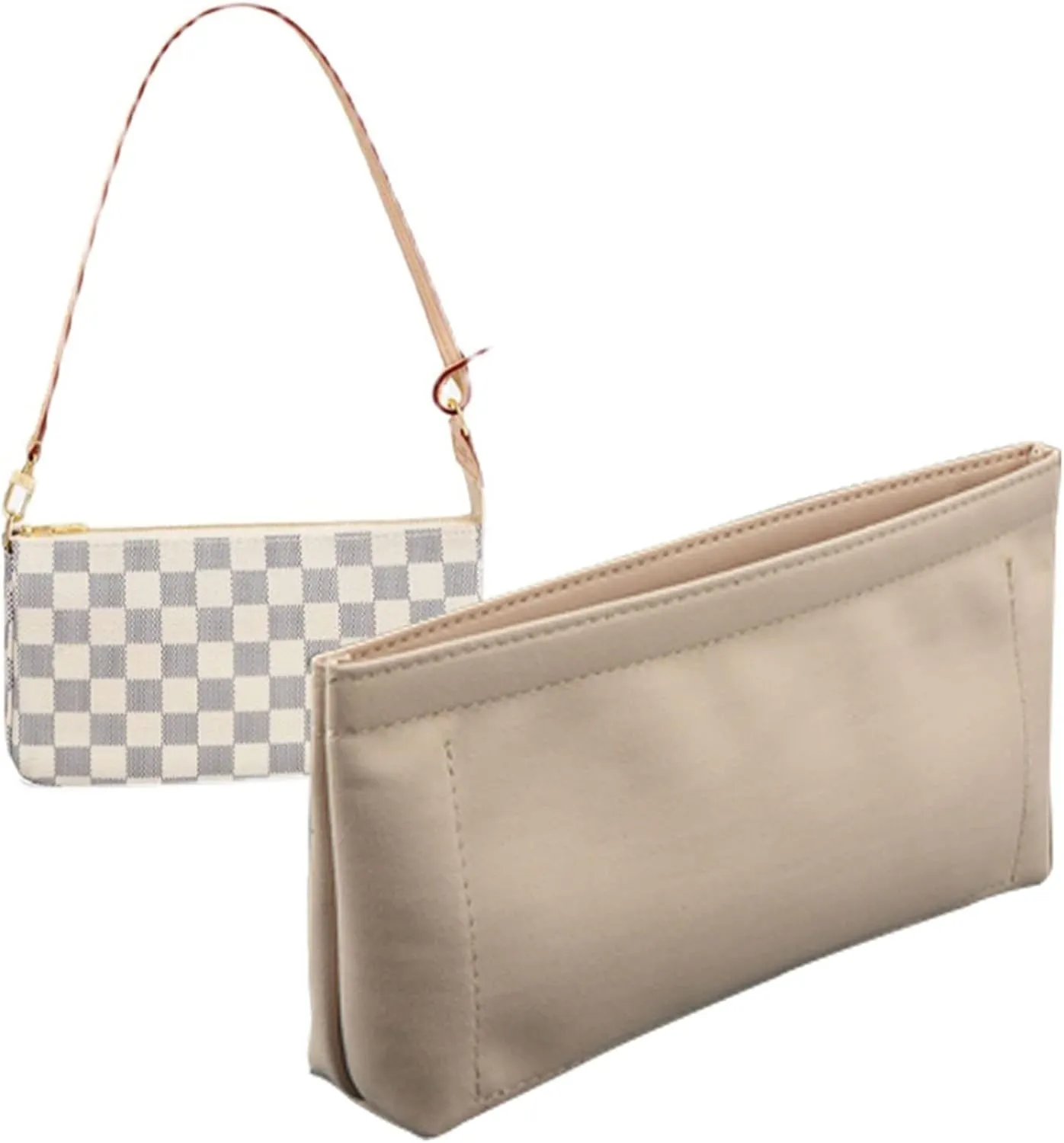 Lckaey Purse Organizer for Large Liner Compatible with Pochette Accessories Pouch Inside Insert 3039-Beige
