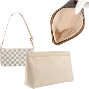 Lckaey Purse Organizer for Large Liner Compatible with Pochette Accessories Pouch Inside Insert 3039-Beige