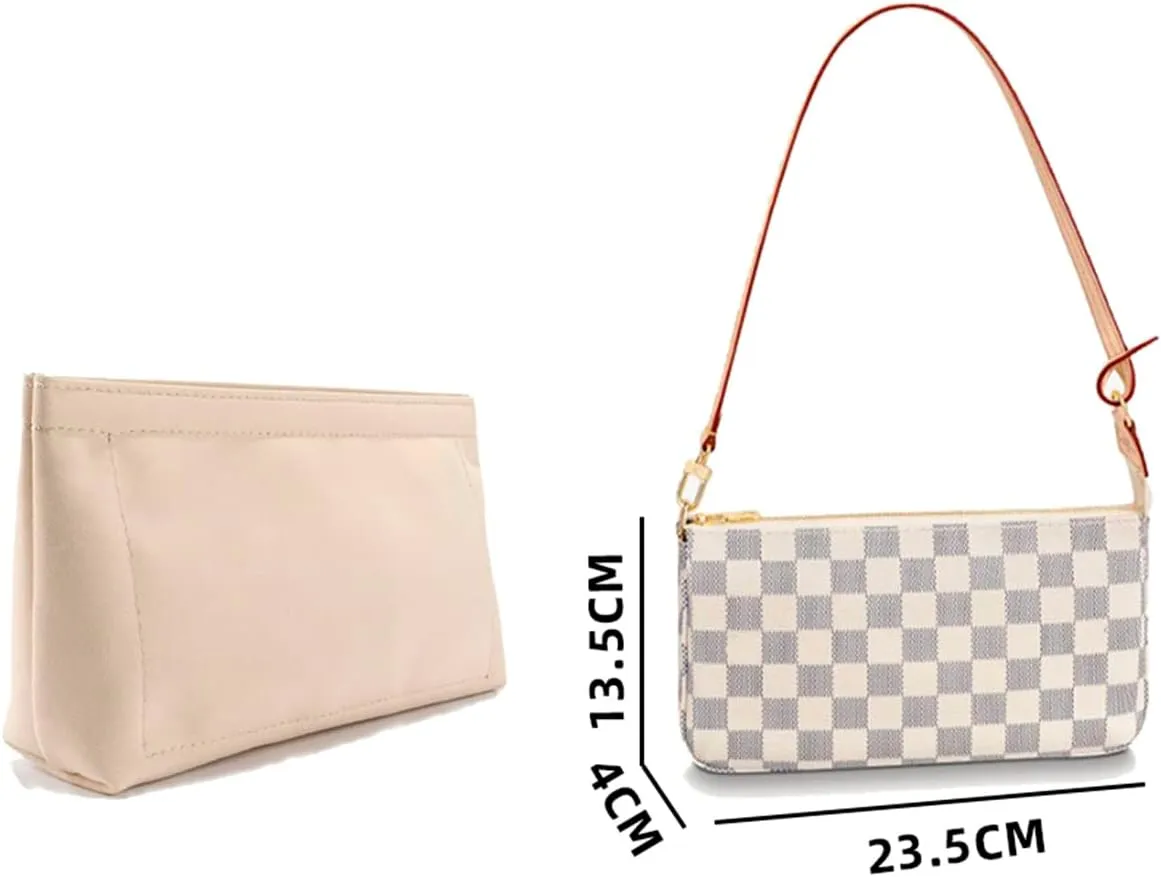 Lckaey Purse Organizer for Large Liner Compatible with Pochette Accessories Pouch Inside Insert 3039-Beige