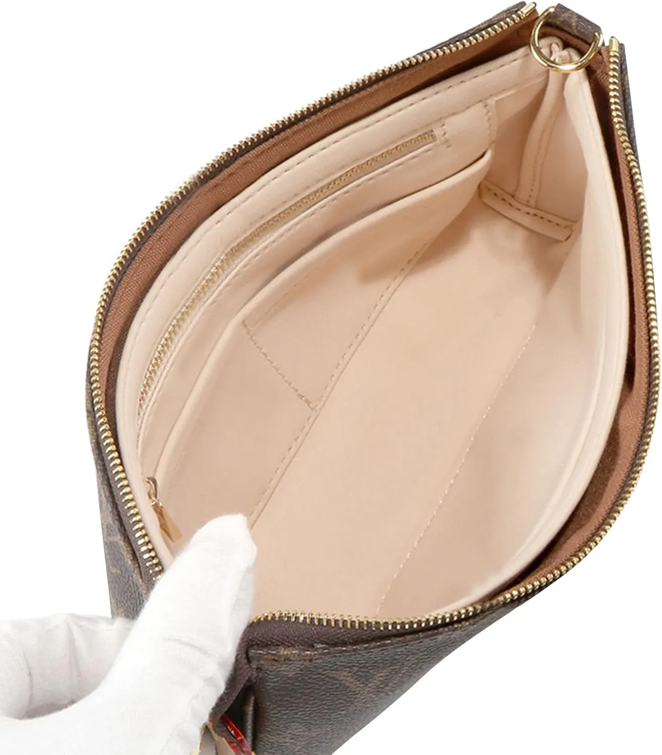 Lckaey Purse Organizer for Large Liner Compatible with Pochette Accessories Pouch Inside Insert 3039-Beige