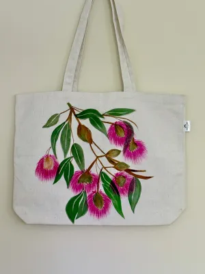 Leafy Eucalyptus Blooms - Hand Painted, Canvas Tote Bag