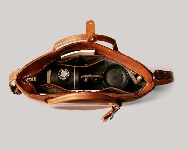Leather Briefcase for Men Women
