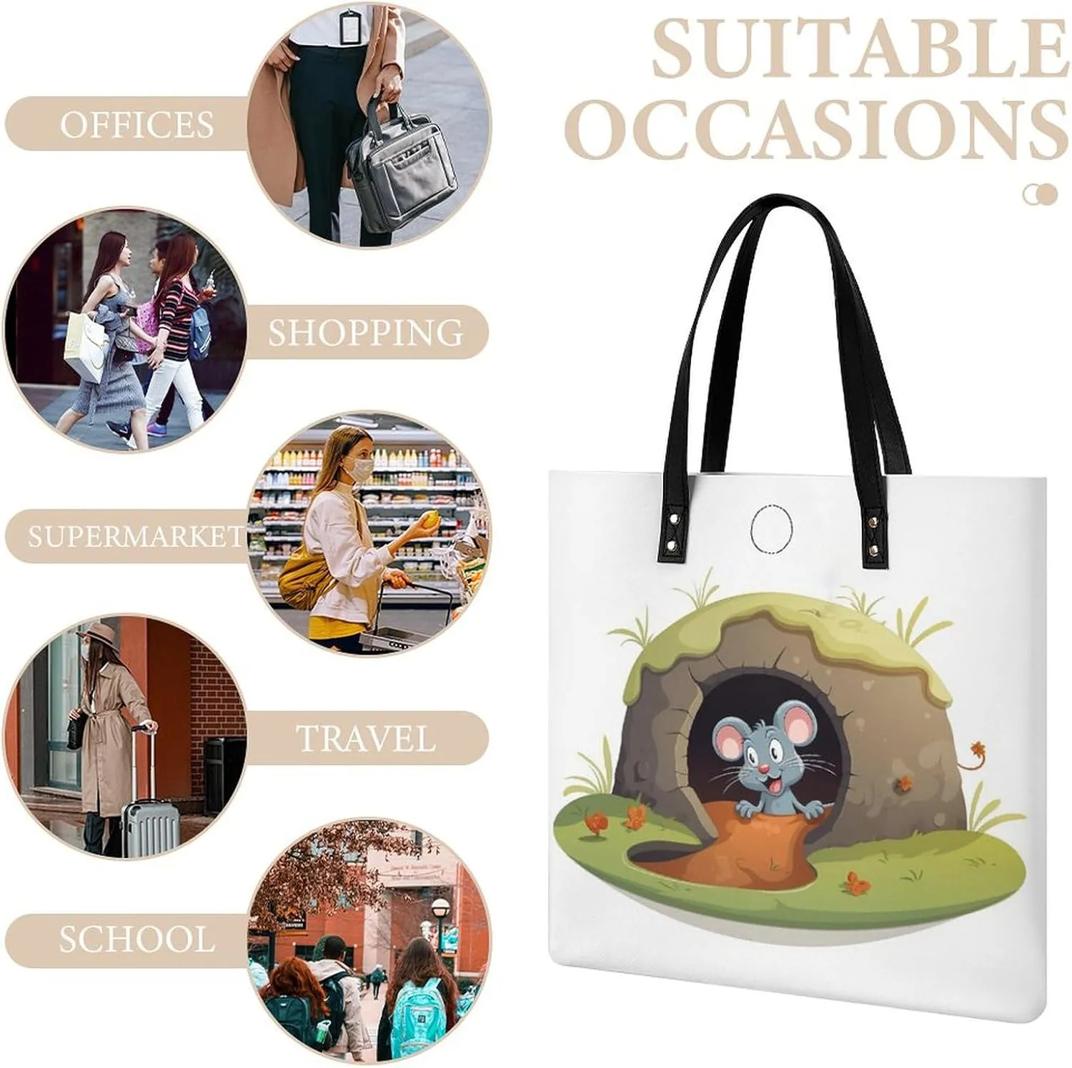 Leather Handbag for Women Tote Bag with Magnetic Buckle Cool Eagle Crossbody Bag Shoulder Bag