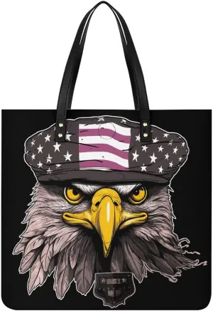Leather Handbag for Women Tote Bag with Magnetic Buckle Cool Eagle Crossbody Bag Shoulder Bag