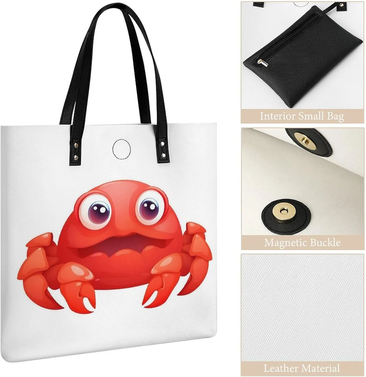 Leather Handbag for Women Tote Bag with Magnetic Buckle Cool Eagle Crossbody Bag Shoulder Bag