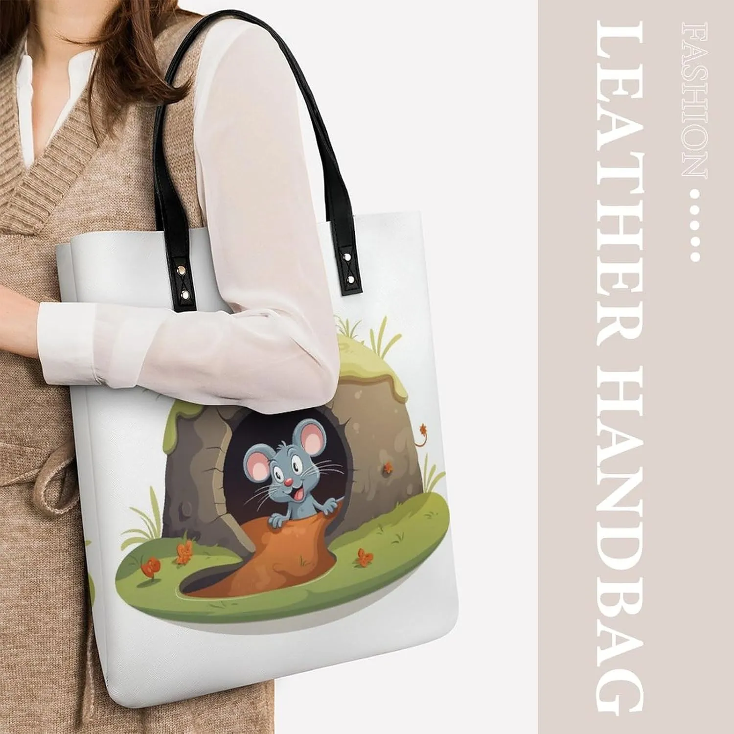 Leather Handbag for Women Tote Bag with Magnetic Buckle Cool Eagle Crossbody Bag Shoulder Bag