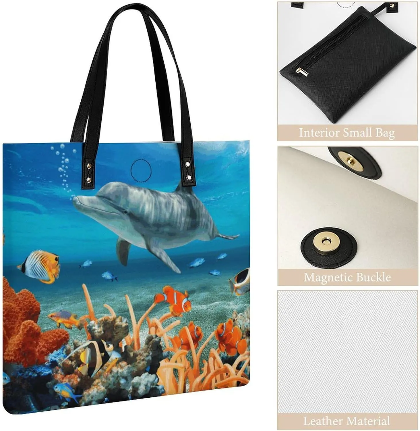 Leather Handbag for Women Tote Bag with Magnetic Buckle Cool Eagle Crossbody Bag Shoulder Bag