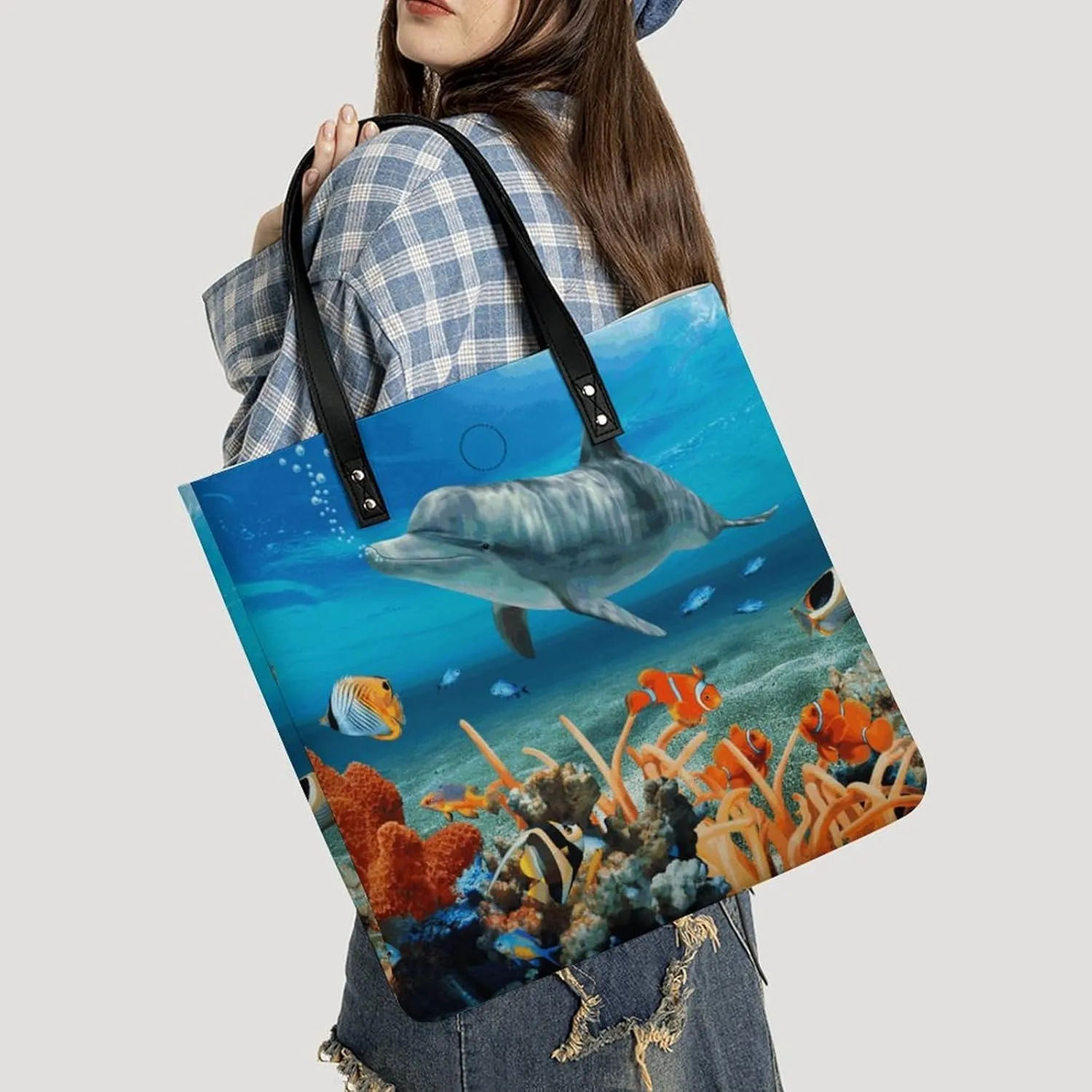 Leather Handbag for Women Tote Bag with Magnetic Buckle Cool Eagle Crossbody Bag Shoulder Bag