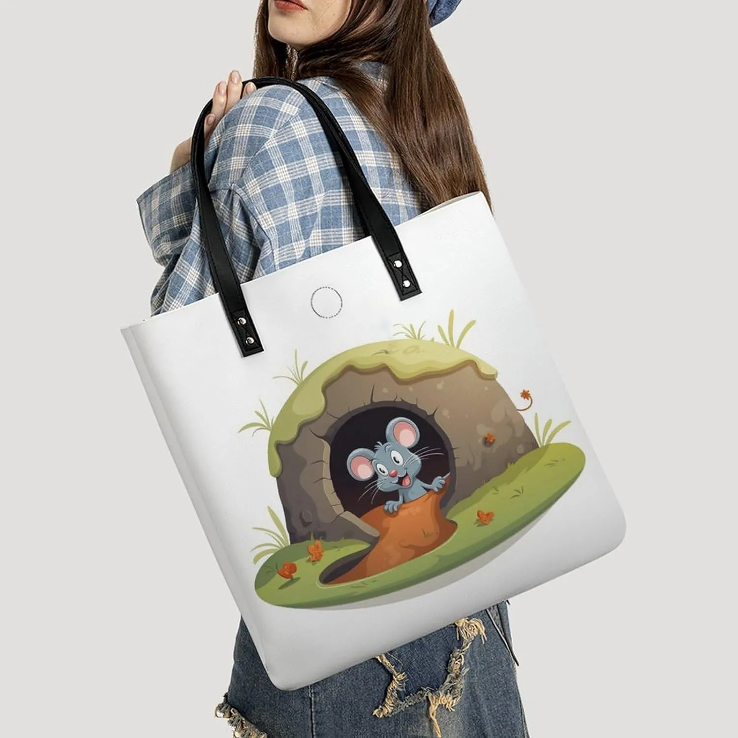 Leather Handbag for Women Tote Bag with Magnetic Buckle Cool Eagle Crossbody Bag Shoulder Bag